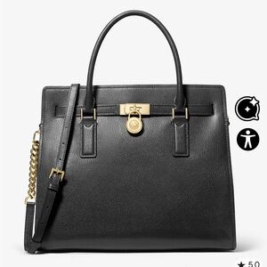 MICHAEL Michael Kors Black Tote with Gold Accents used fair condition